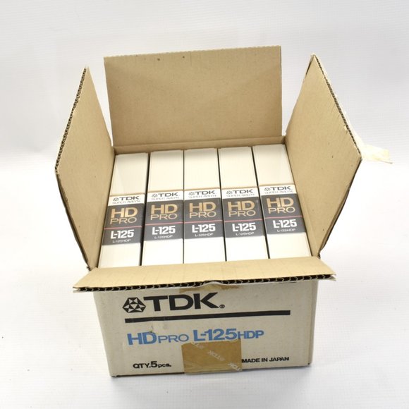 TDK Beta HD Pro L-125 hdp Sealed Case of 5 Vintage High Quality Blank Tape New - Picture 2 of 5